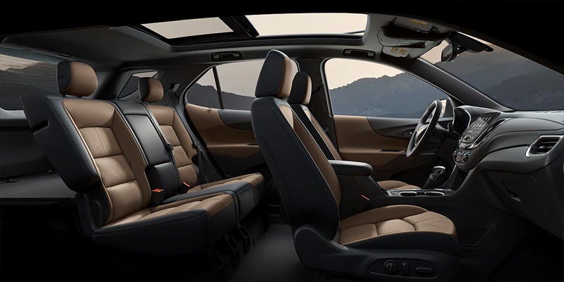 Interior view of the Chevrolet Equinox, showcasing the seat structure and fabric design.